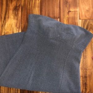 Grey Strapless Suit Fabric Work Dress